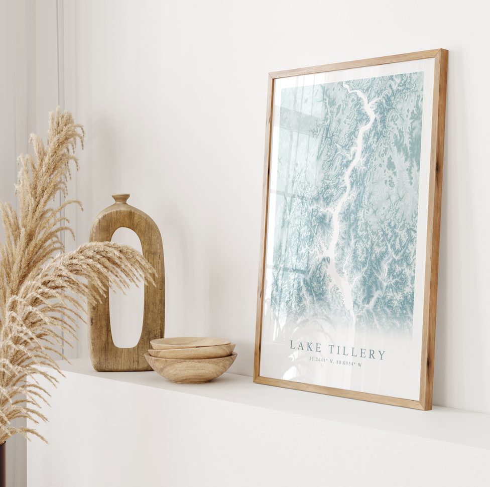 Lake Tillery Map Print