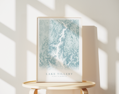 Lake Tillery Map Print