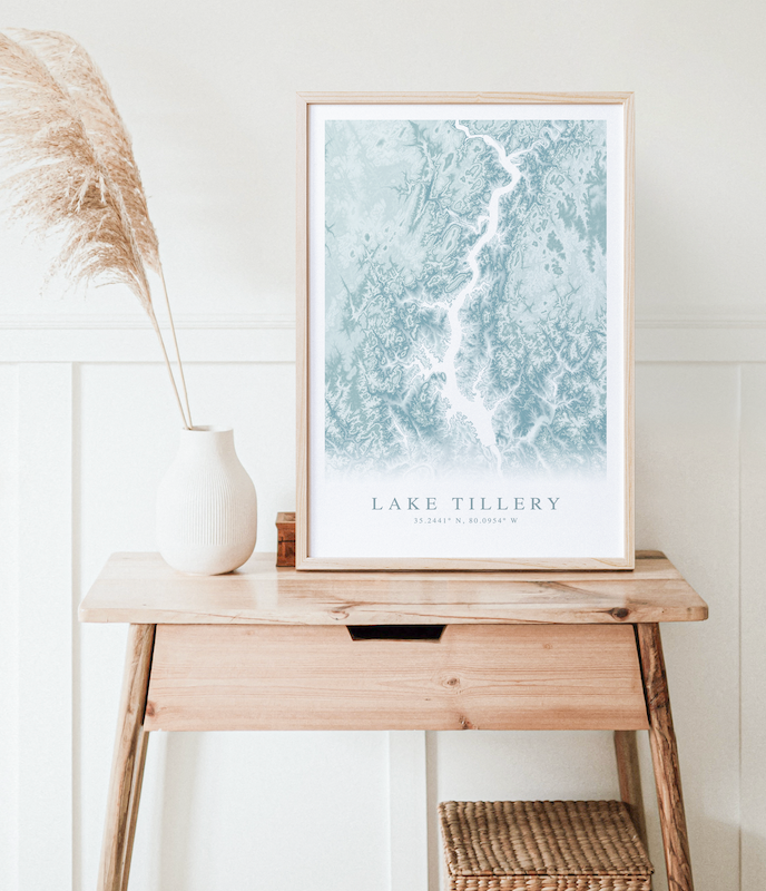 Lake Tillery Map Print