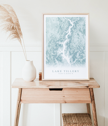 Lake Tillery Map Print