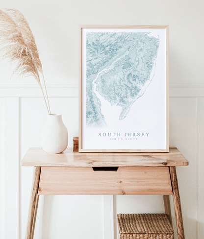 South Jersey Map Print