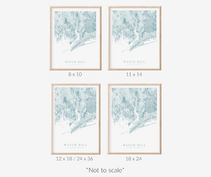 Watch Hill RI Map Print