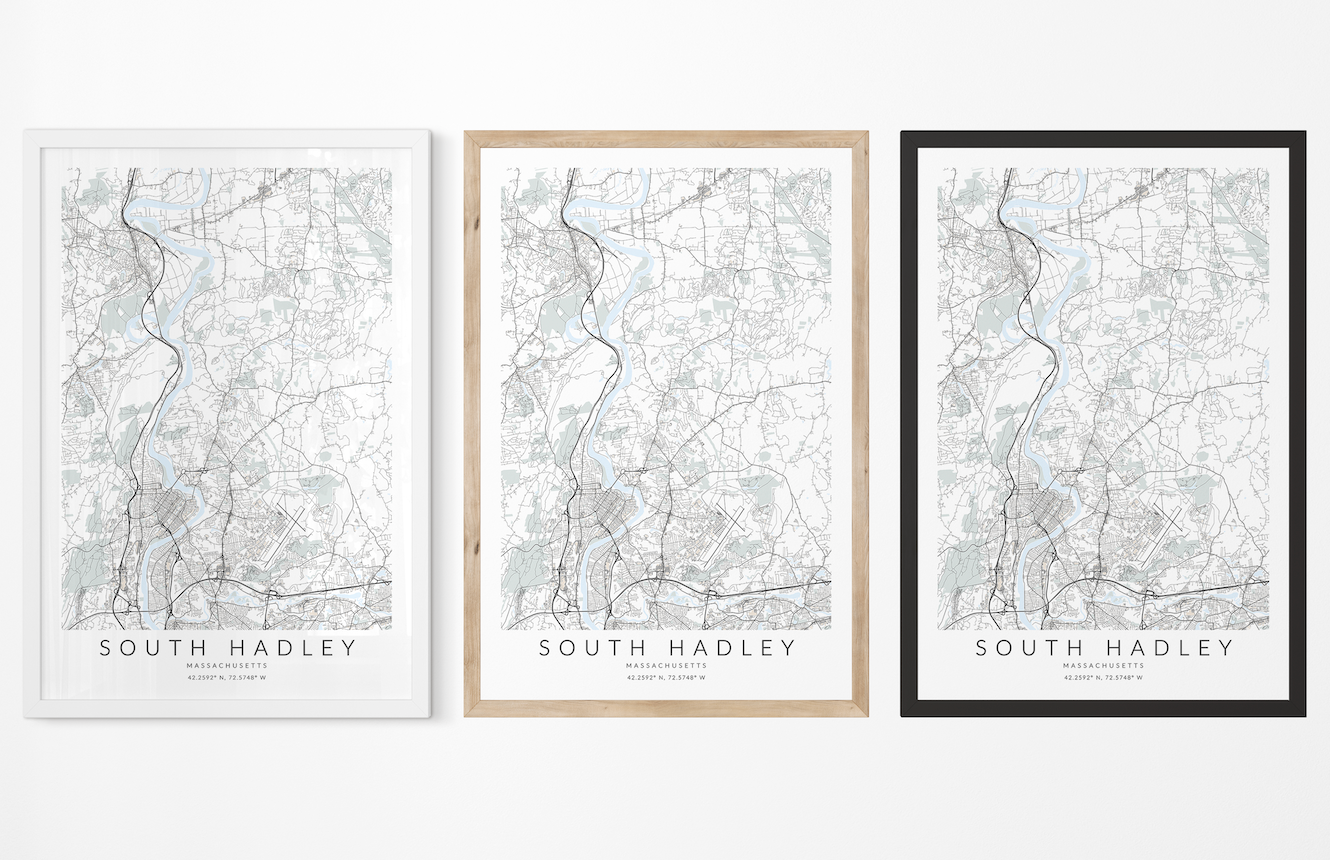 South Hadley Map Print