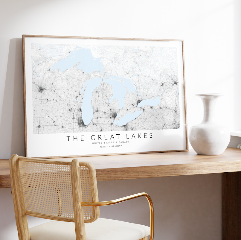 Great Lakes Map Print