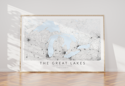Great Lakes Map Print