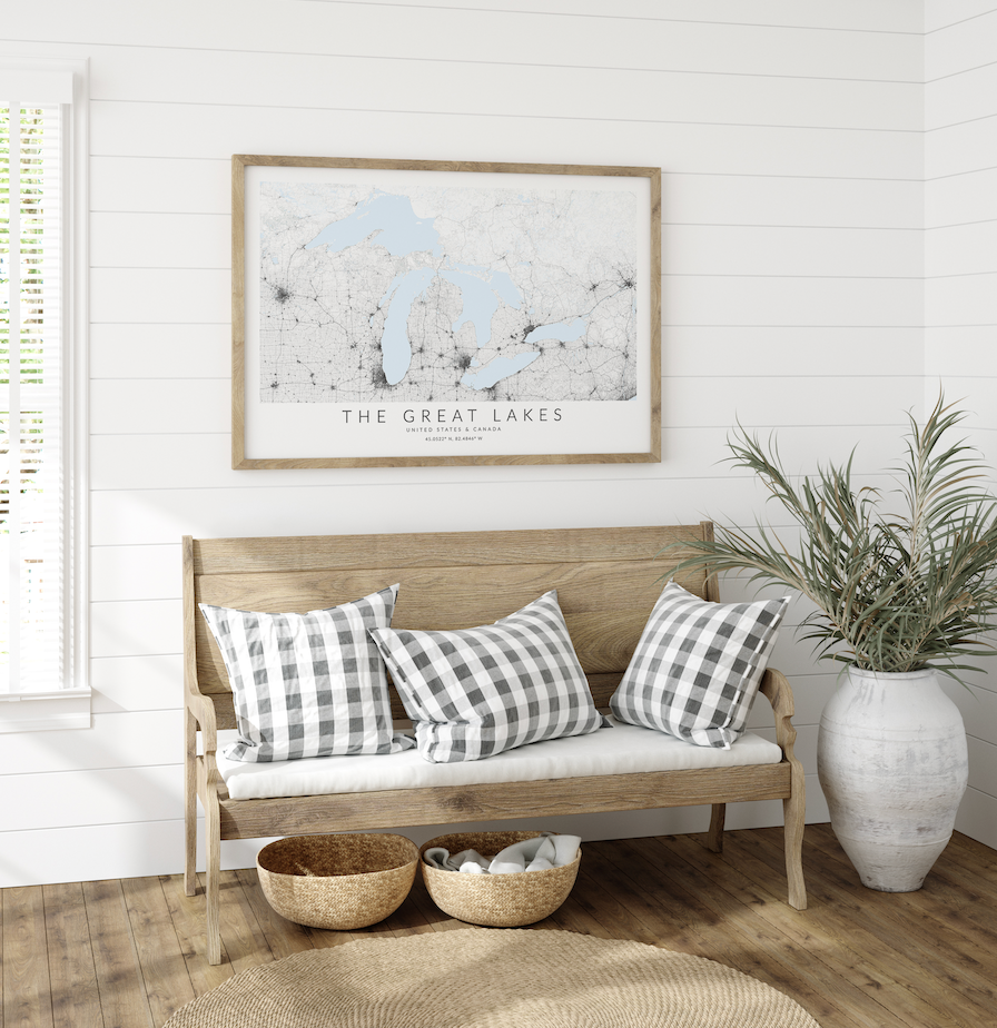 Great Lakes Map Print