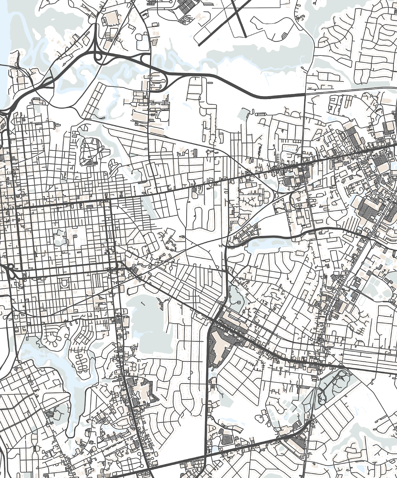 Wilmington NC Map Print