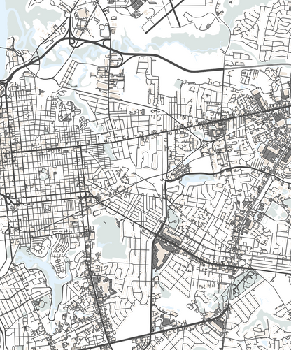 Wilmington NC Map Print