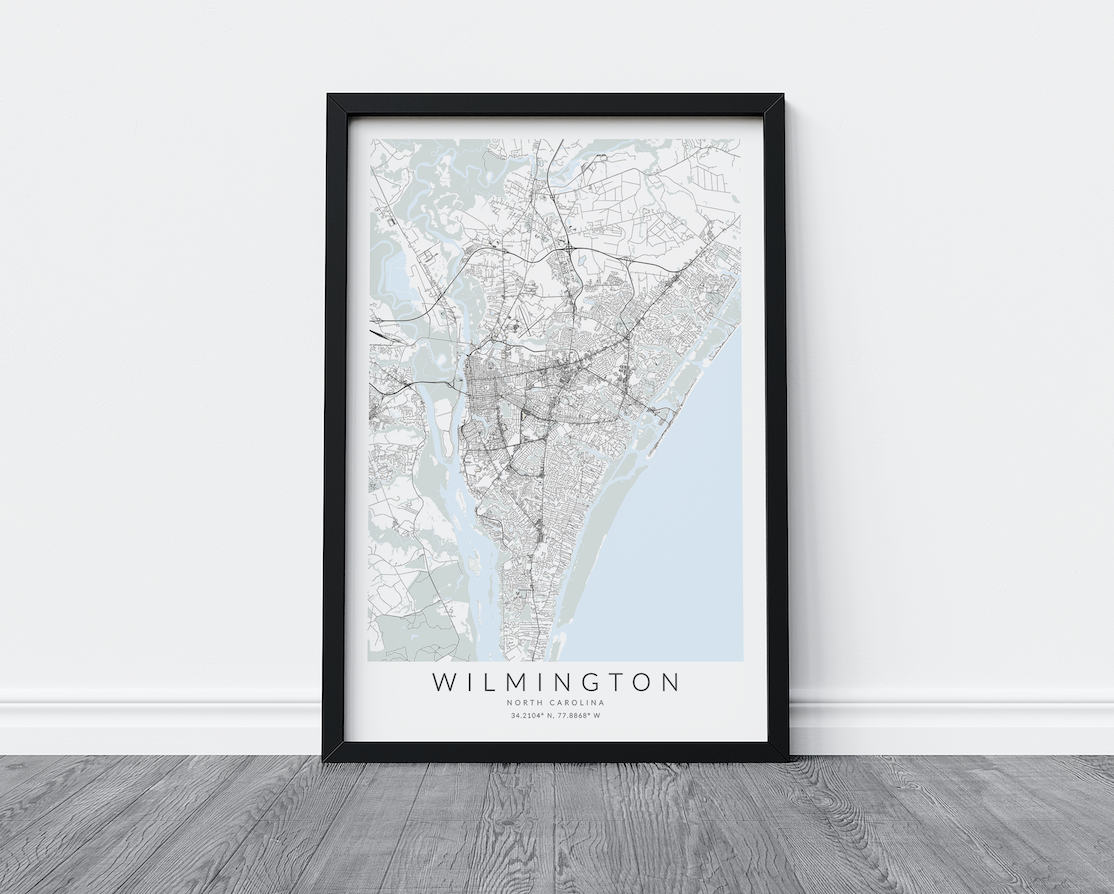 Wilmington NC Map Print