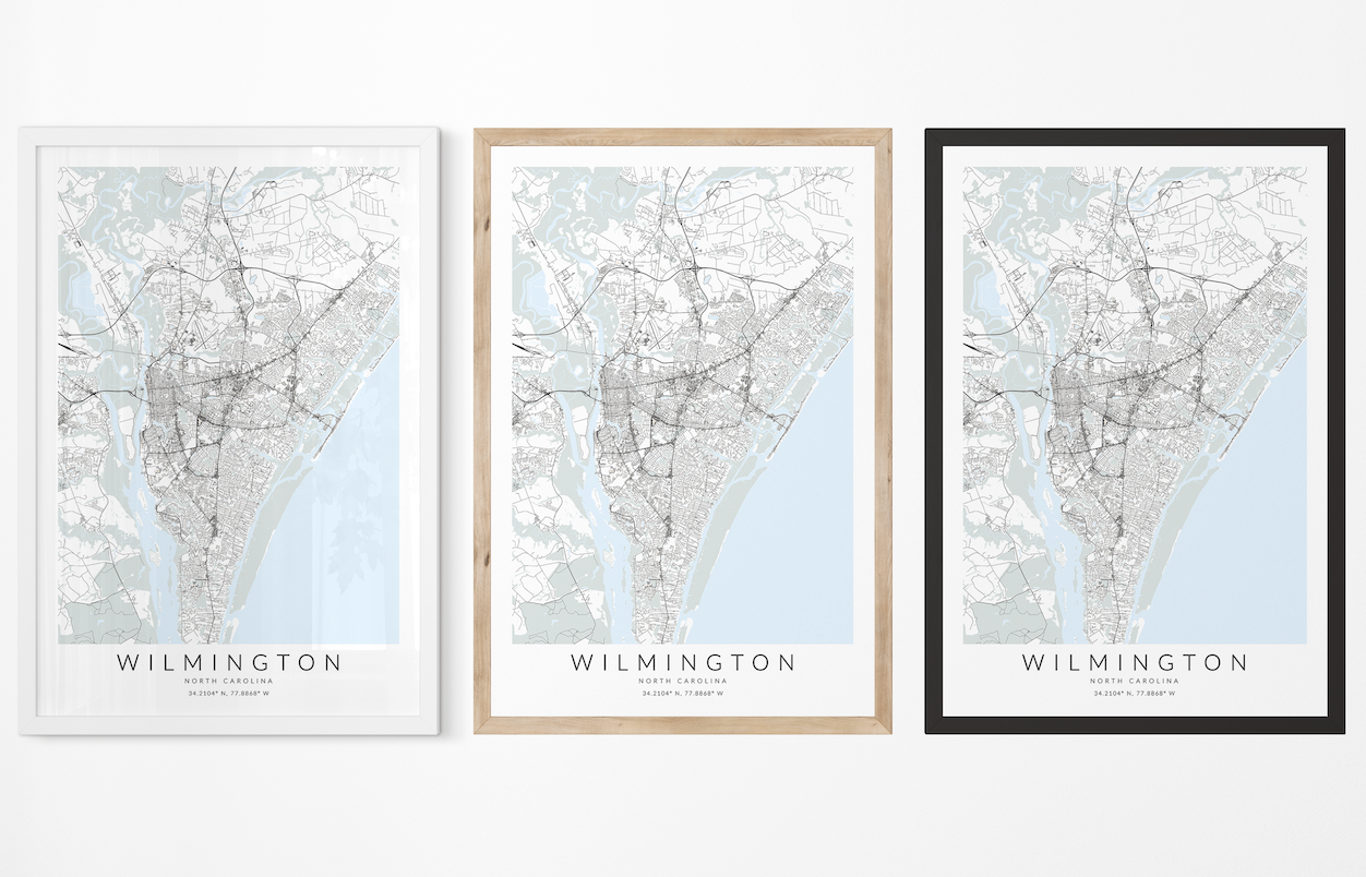 Wilmington NC Map Print