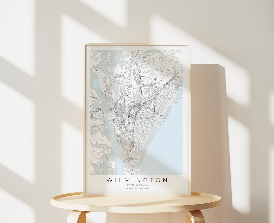Wilmington NC Map Print