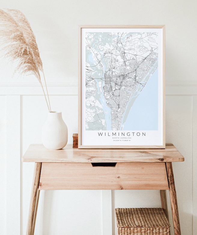 Wilmington NC Map Print