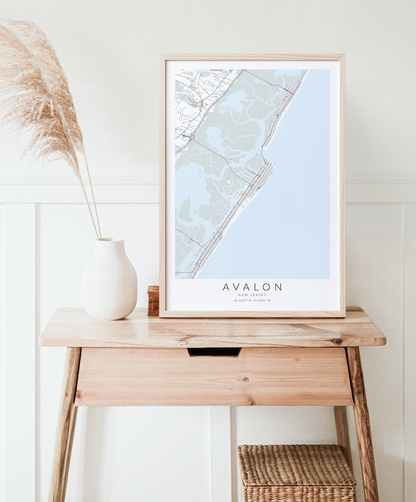 Avalon Map Print