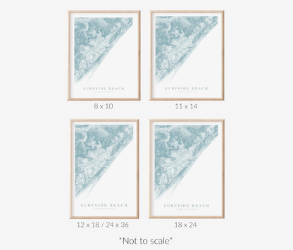Surfside Beach SC Map Print