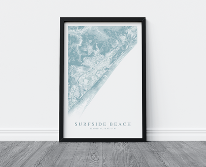 Surfside Beach SC Map Print