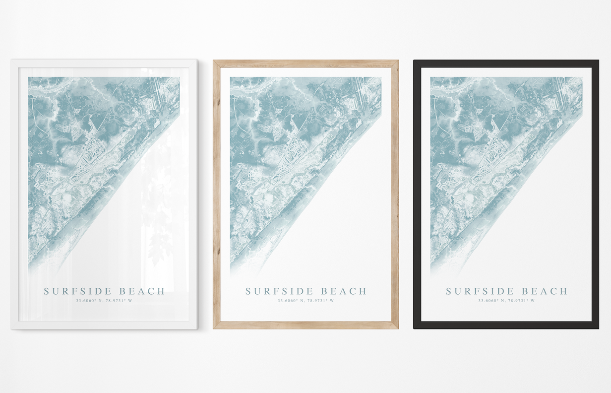 Surfside Beach SC Map Print