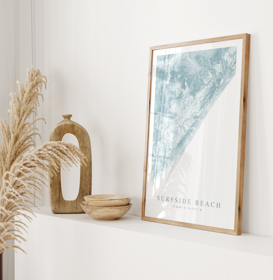 Surfside Beach SC Map Print