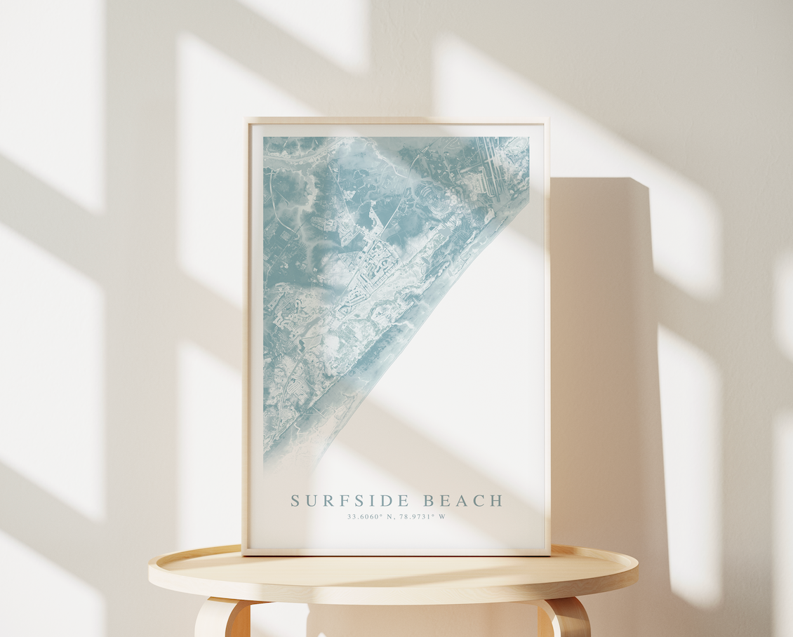 Surfside Beach SC Map Print