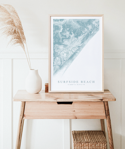 Surfside Beach SC Map Print