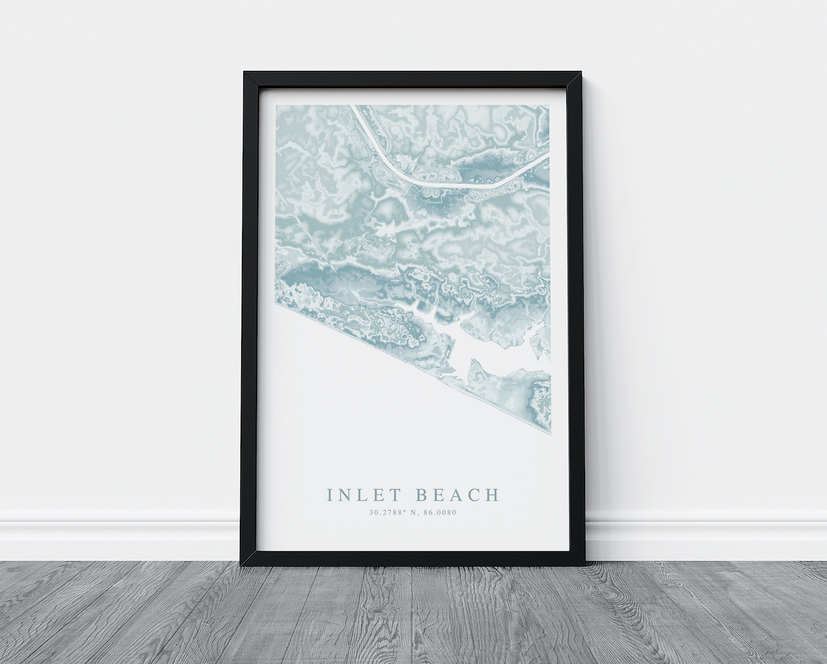 Inlet Beach Map Print