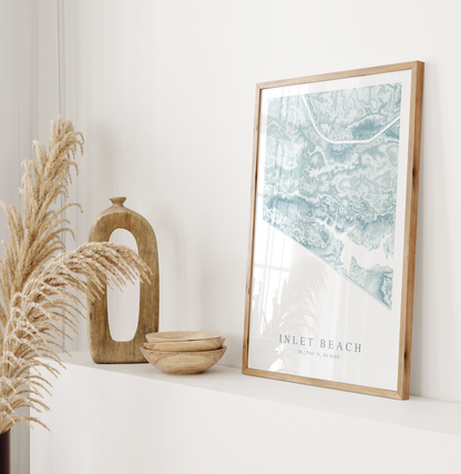 Inlet Beach Map Print