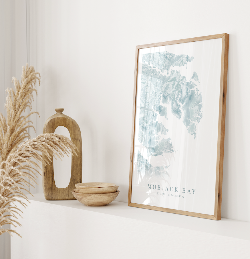Mobjack Bay Map Print