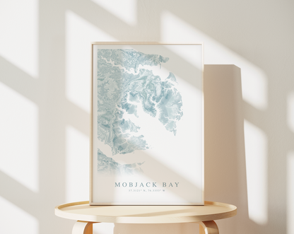 Mobjack Bay Map Print