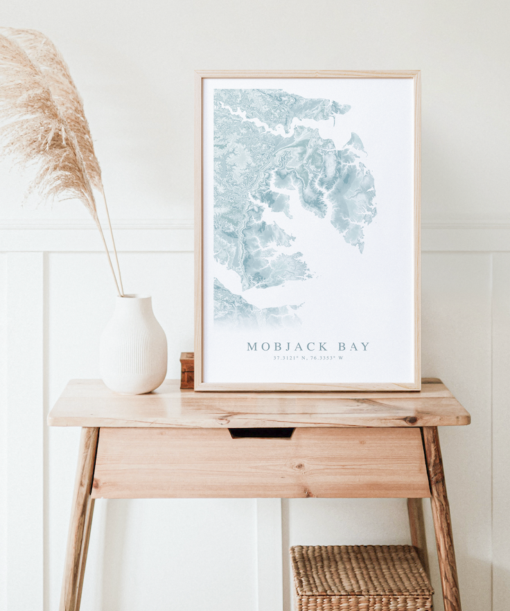 Mobjack Bay Map Print