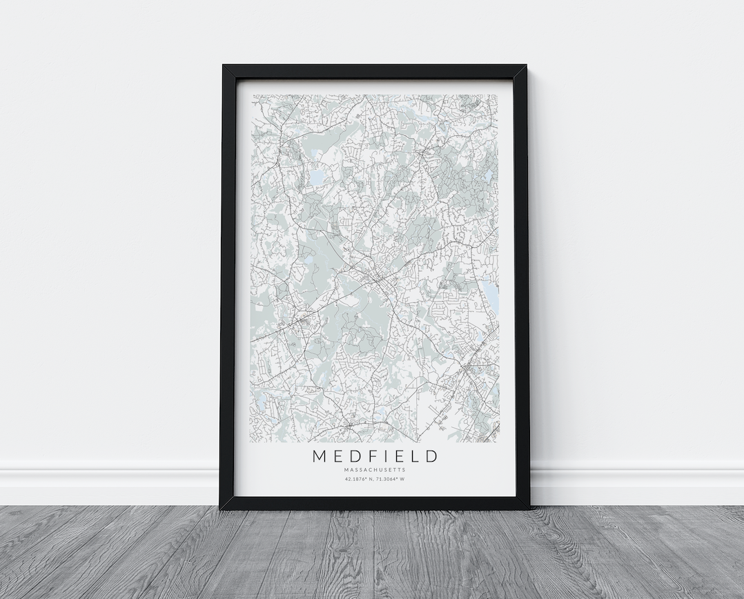Medfield MA Map Print