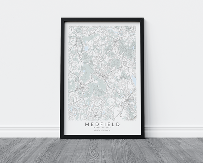 Medfield MA Map Print