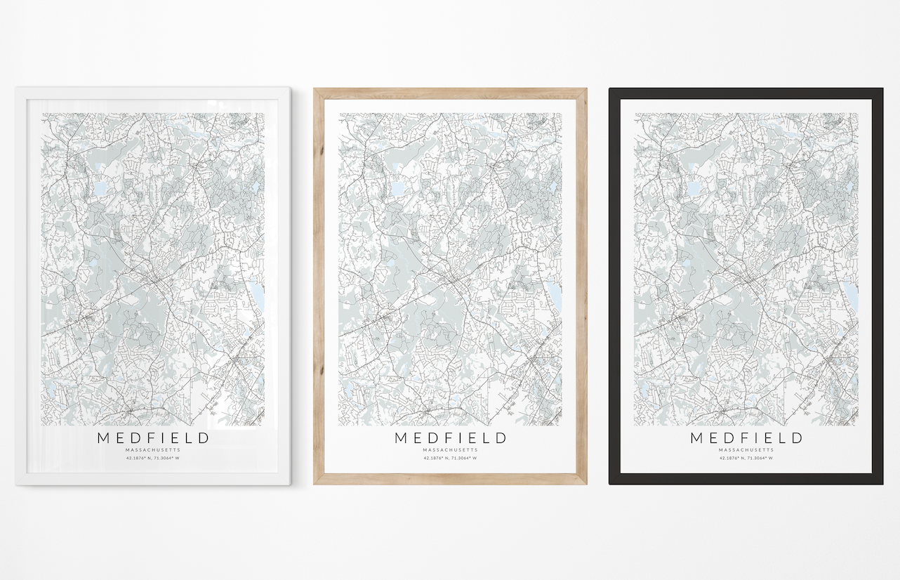 Medfield MA Map Print