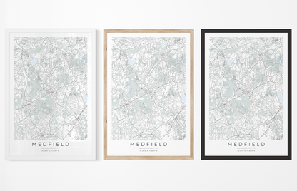 Medfield MA Map Print