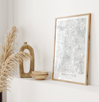Medfield MA Map Print