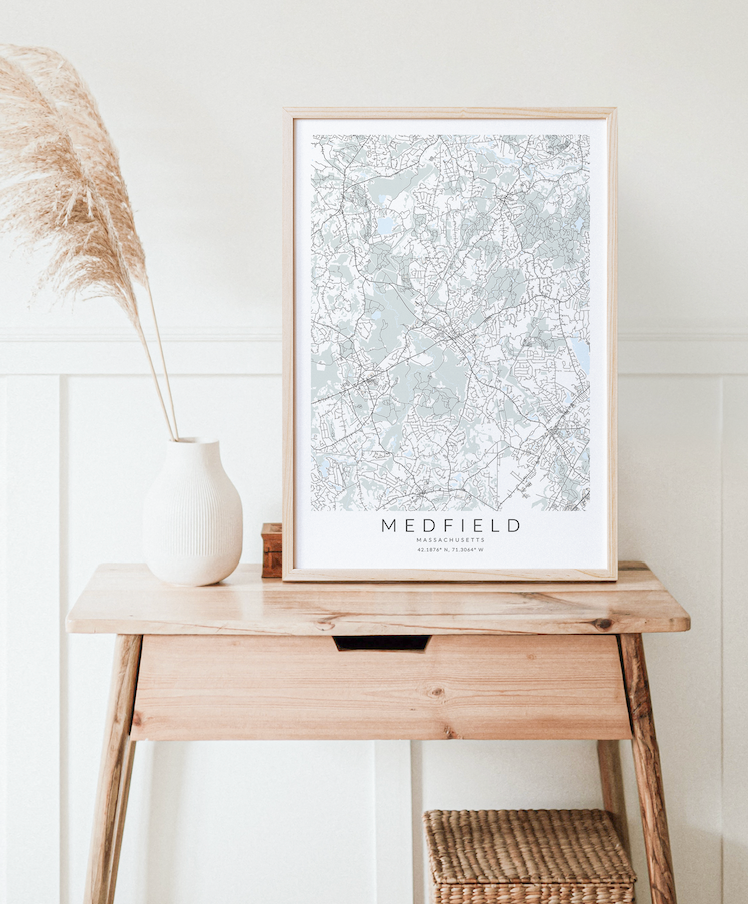 Medfield MA Map Print
