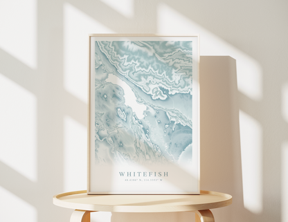 Whitefish Map Print