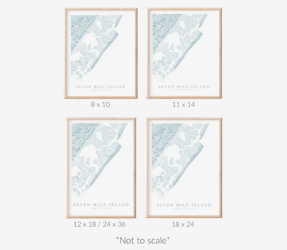 Seven Mile Island Map Print