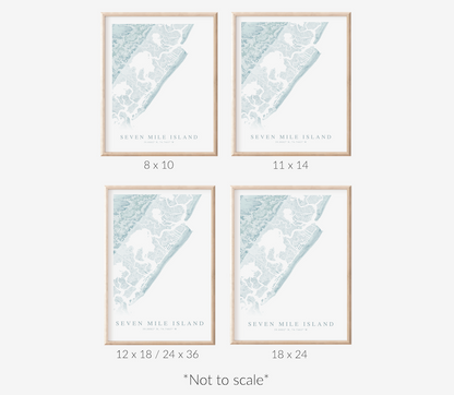 Seven Mile Island Map Print