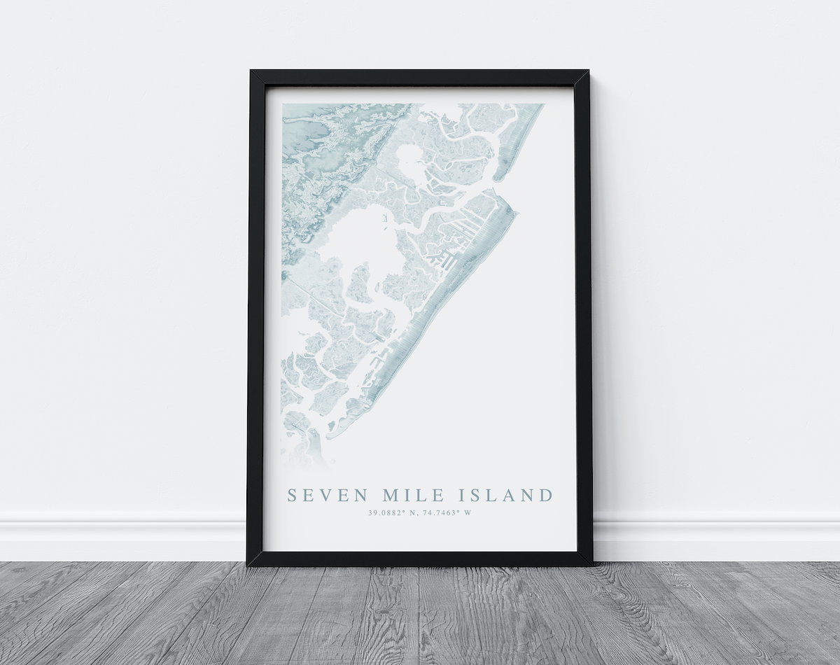 Seven Mile Island Map Print