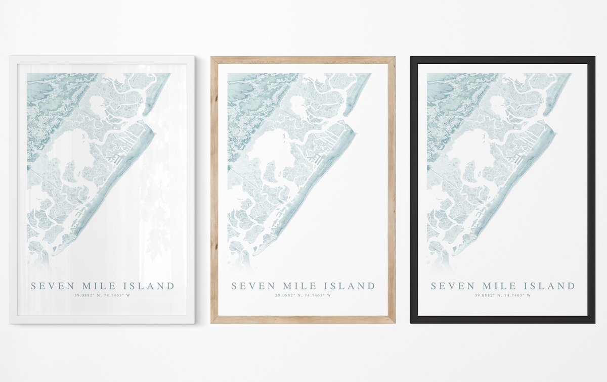 Seven Mile Island Map Print