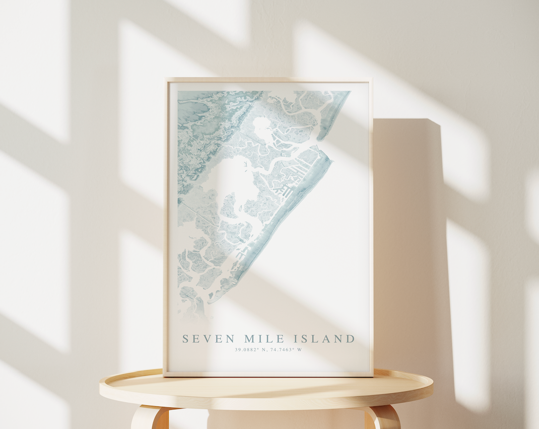 Seven Mile Island Map Print