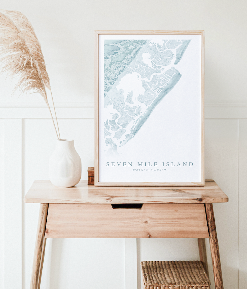 Seven Mile Island Map Print