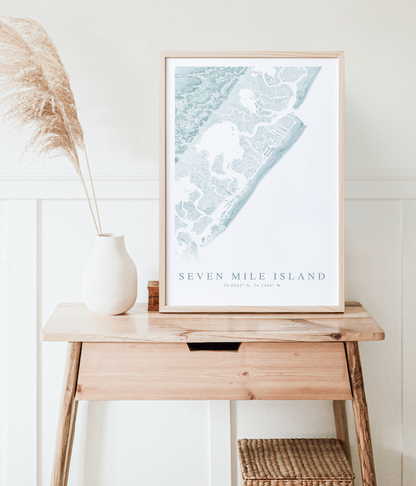 Seven Mile Island Map Print
