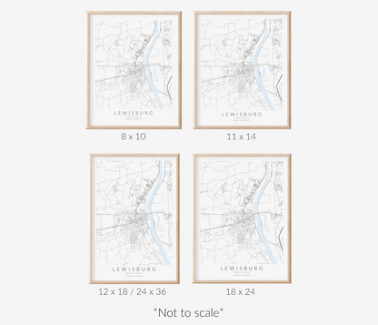 Lewisburg PA Map Print