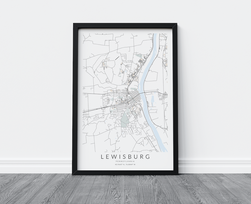 Lewisburg PA Map Print
