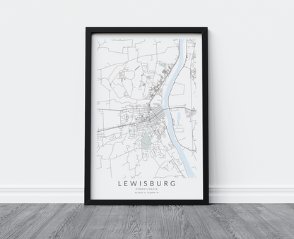 Lewisburg PA Map Print