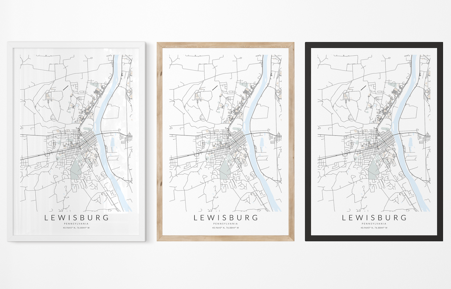 Lewisburg PA Map Print