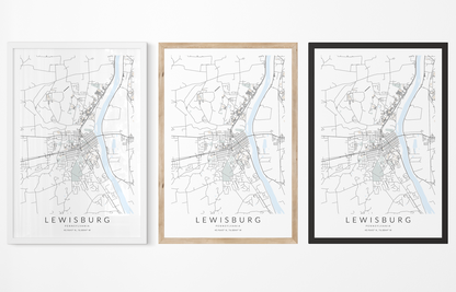 Lewisburg PA Map Print