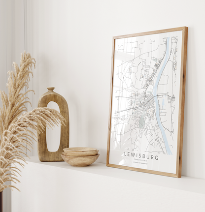 Lewisburg PA Map Print