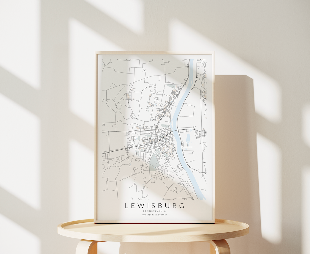 Lewisburg PA Map Print