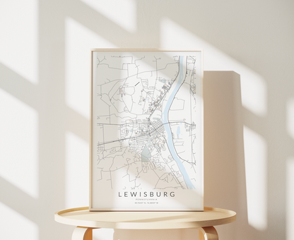 Lewisburg PA Map Print